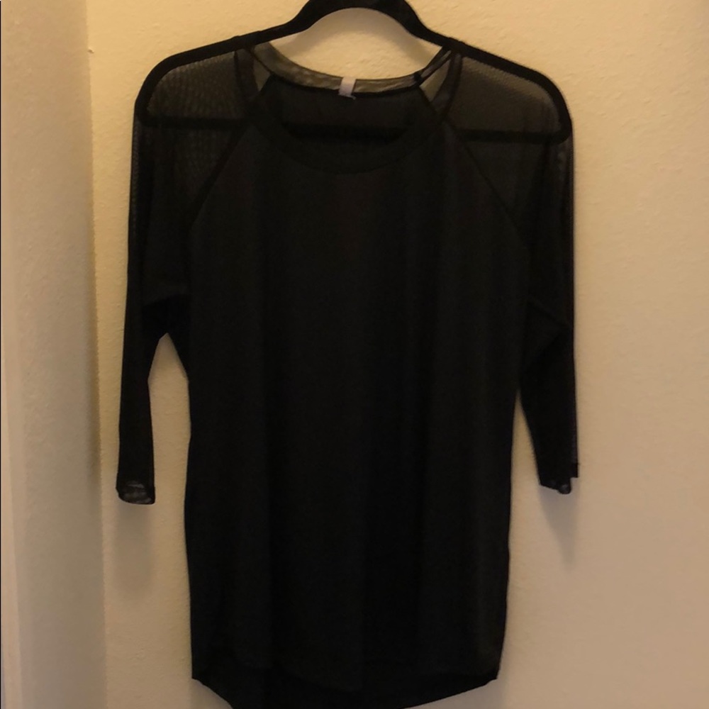 Raglan style baseball tee- sheer sleeves